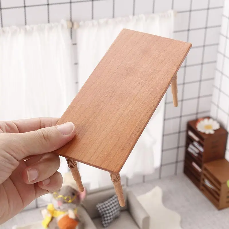 Simulación de casa de muñecas, mesa de comedor en miniatura, modelo de muñeca, mesa de Bar, muebles de decoración, juguete, decoración de microescena, 1/12