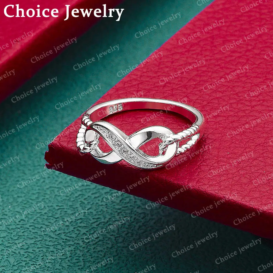 

Кольцо из стерлингового серебра 925 пробы, размер 7-10, с цирконами и бантом, для женщин, модные ювелирные изделия, очаровательные свадебные и помолвочные аксессуары