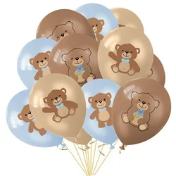 1 Satz niedlichen Bären bedruckte Luftballons 12 Zoll Braunbär Latex Ballon Baby Dusche Junge Mädchen Geburtstag Dekorationen Cartoon Bär Ballon