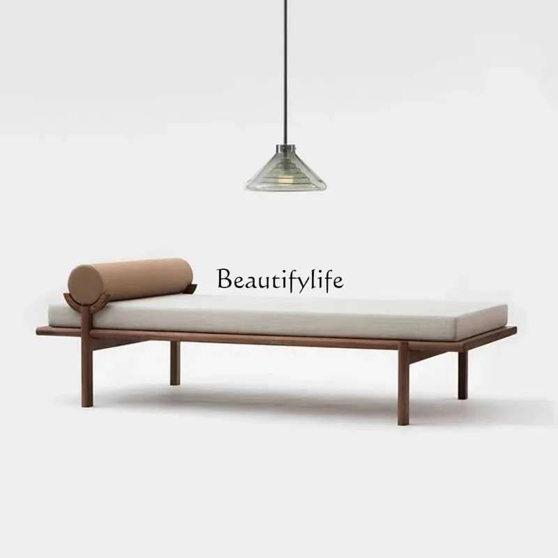 

ld14New Chinese Style Imperial Concubine Bed End Stool Zen Sofa Solid Wood Recliner