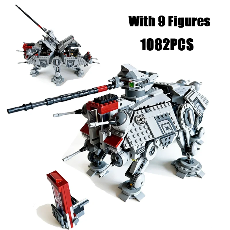 

1082 детали, креативный конструктор AT-TE Walker с 9 фигурками, строительные блоки, игрушка-подарок для детей, взрослых и мальчиков