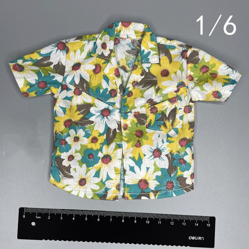 1/6th Sodier Clothes Trendy Loose Hawaiian Style Short Sleeve Shirt for 12''Male