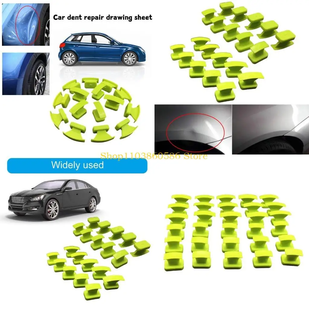 

242A Car Body Dent Removal Pulling Tabs 30Pcs Different Size Dent Repair Puller Tabs Paint Repair Puller Glues Tabs