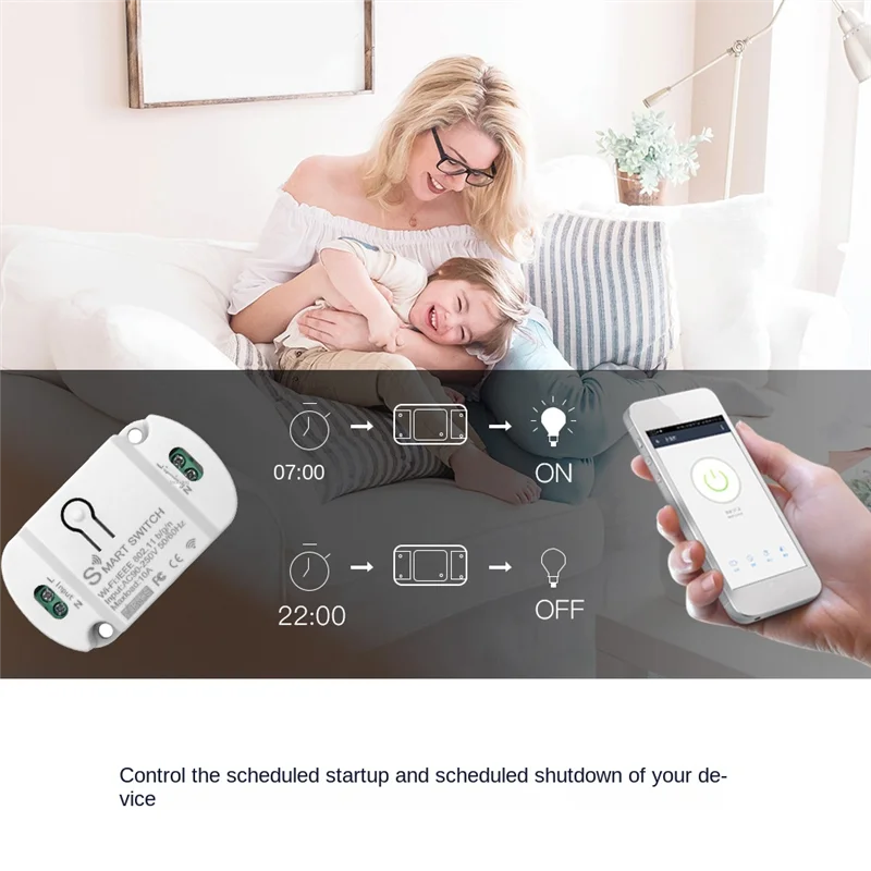 THIVN-Tuya Wifi Smart Switch 10A Wireless Timer Smart Life APP وحدة أتمتة التحكم الصوتي