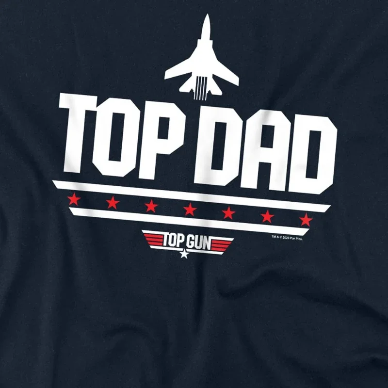 Top Gun Distressed Logo T-Shirt (Heather Navy) 2026 Sommer Neu Damen Vintage Oversized Locker Lässig – Detail 7