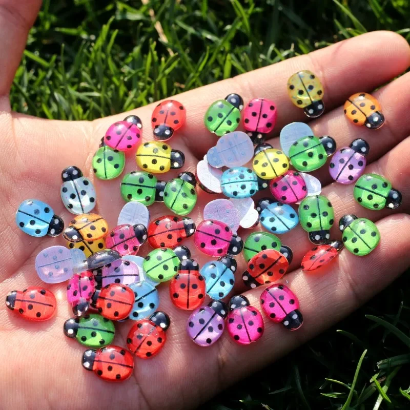 

30/100pcs Mix Resin Ladybug 9*13mm Flatback Handicrafts Ornaments Child Gift Wedding Party Decoration DIY Jewelry Craft Supplies