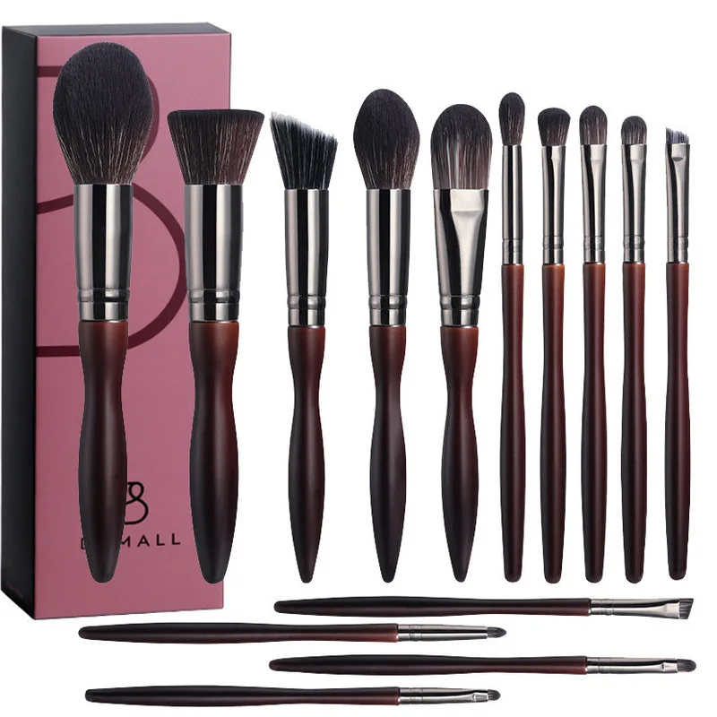 Nuovo set di pennelli per trucco da 14 pezzi di alta qualità in colore bronzo