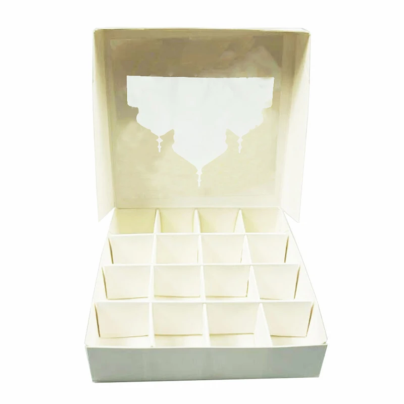 1/3/5pcs Eid Theme DIY Candy Box Set 16Girds Chocolate Packaging Gold  White Ramadan Gifting Box for Happy Eid Party Decor