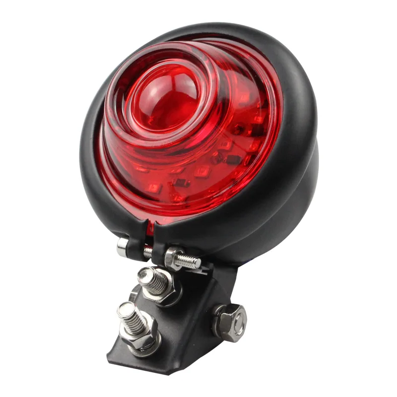 Universal 12V LED Motorcycle Modification Tail Light Decorative Chopper Back Brake Lamp Rear Stop Signal Lighting Black Red