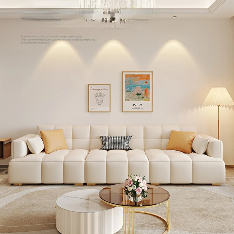 Furniture Modern Simple and Light Luxury Cream Style Soft Decoration Small Apartment Living Room