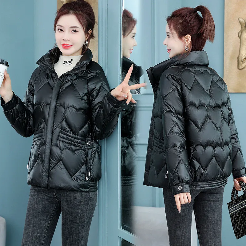 Imagem -04 - Uhytgf-parkas de Algodão de Superfície Brilhante para Mulheres Jaqueta de Inverno Coreana para Senhoras Cabolsa Casual Feminino Sobretudo Quente Tamanho Grande 4xl 2721