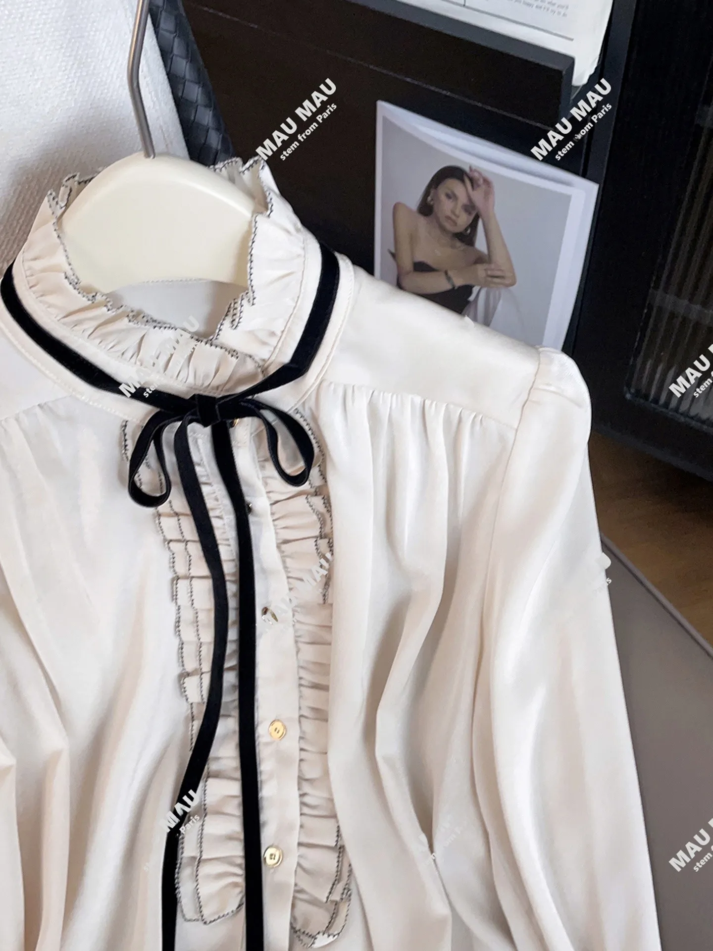 Sweet And Gentle Sle Loose irt Premium herfst-winterfaion lange Sve-casual blouse met knoopsluiting en geplooid detail