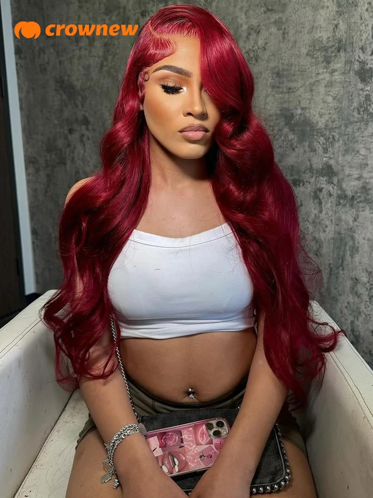 99J Burgundy 13X4 Hd Lace Frontal Human Hair Wig Body Wave Human Hair Wigs Ginger Lace Front Wig Human Hair Red Human Hair Wig