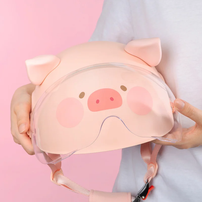 

Genuine Lulu the Piggy Accessories Electric Car Helmet Cute 3C Certified Safety Helmet Girl Gift Room Desktop Decor Birthday