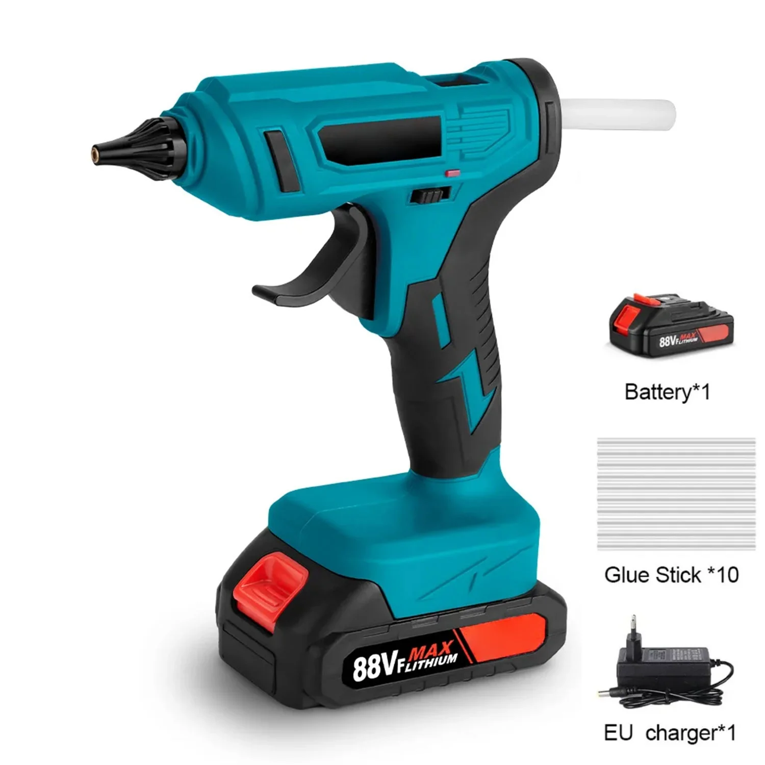 100W 280° Cordless Electric Hot Melt Glue Gun 11mm Glue Stick Rechargeable Hot Melt Welding Hot Air Gun for Home Handicrafts DIY