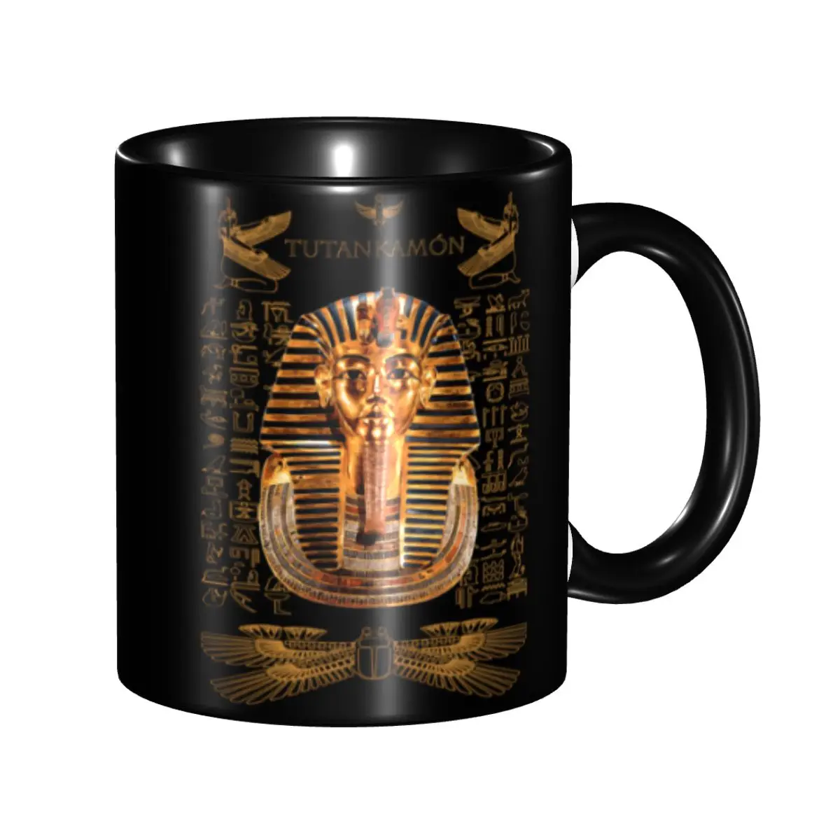 

King Pharaoh Tutankhamun Pharaoh Ancient Egyptian Mugs Customized Hieroglyphs Ceramic Coffee Mug Cup Creative Present
