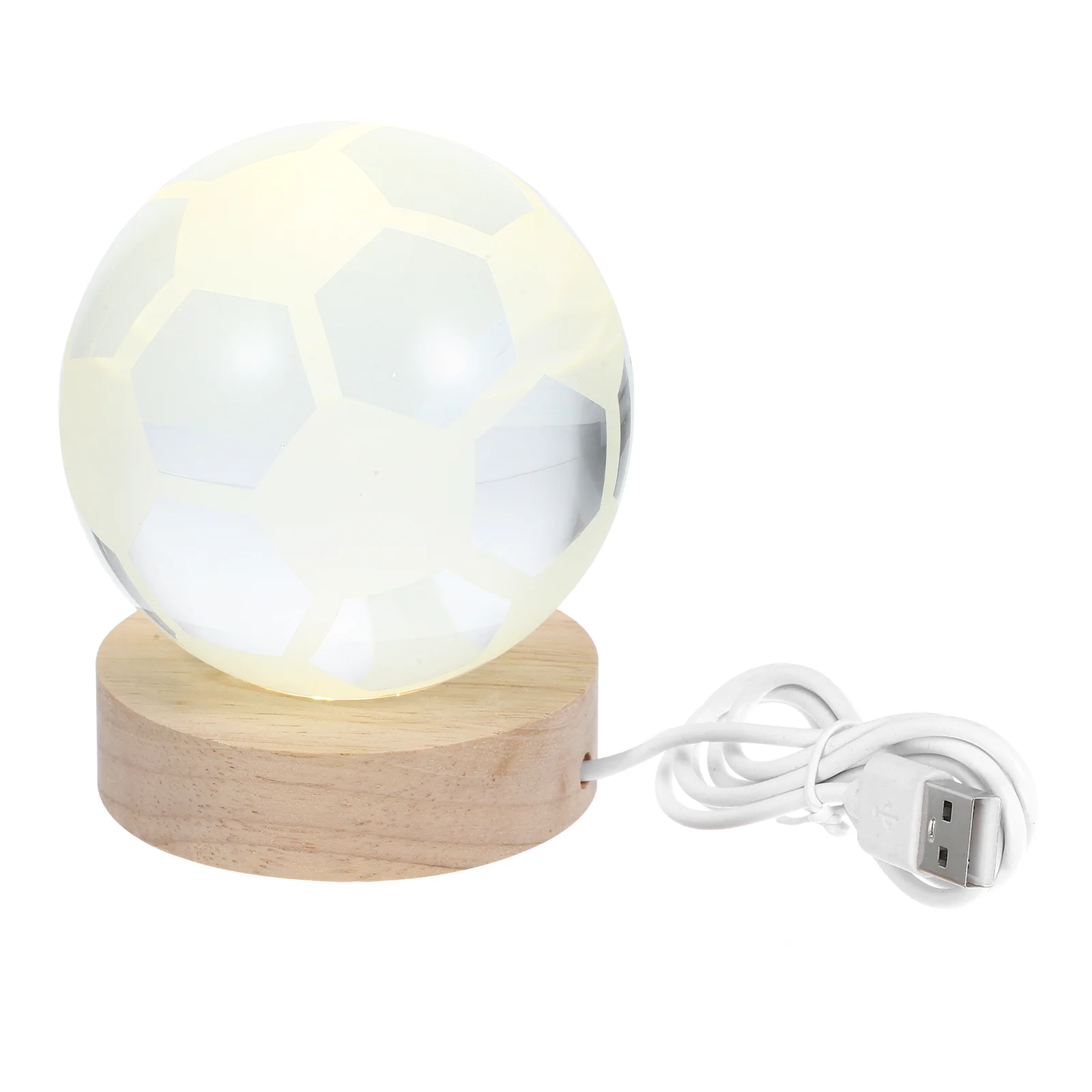 

Wooden Illuminated Base Sports Decor Night Light Ball Luminous Soccer Child Birthday Decoration for Girl