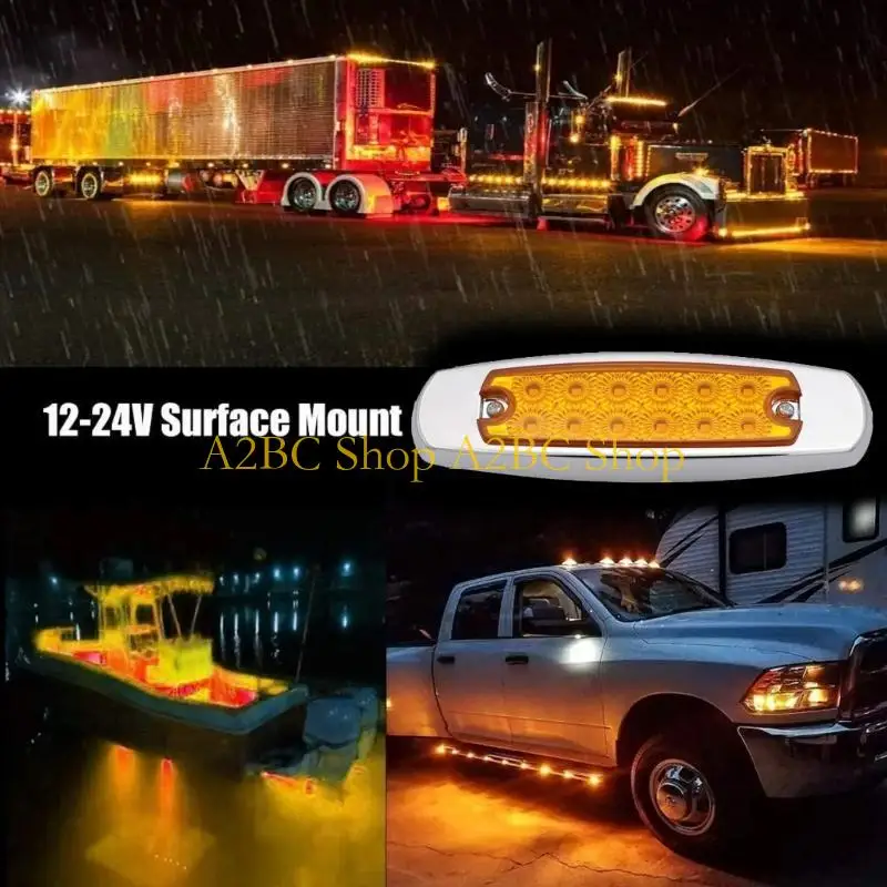 A2BC 12V 24V LED Side Marker Peringatan Lampu Truk Truk Sisi Penanda Clearance Marker Lampu