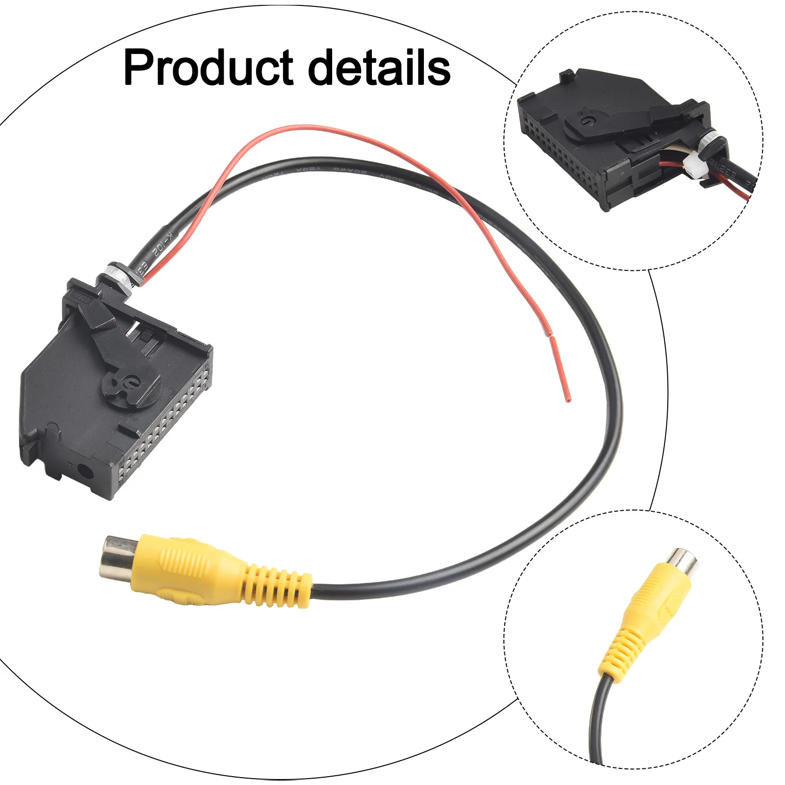 12V Car 26 PIN Reversing Cable RVC Reverse Backup Camera Cable Adaptor For Seat For Skoda Rear View Cable Adaptor