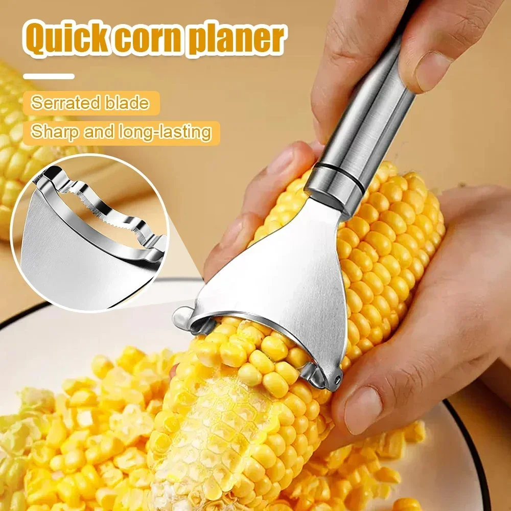 Stainless Steel Corn Peeler Corn Thresher Convenient Easy Peel Corn and Clean Fruit Vegetable Kitchen Cooking Accessories Tools