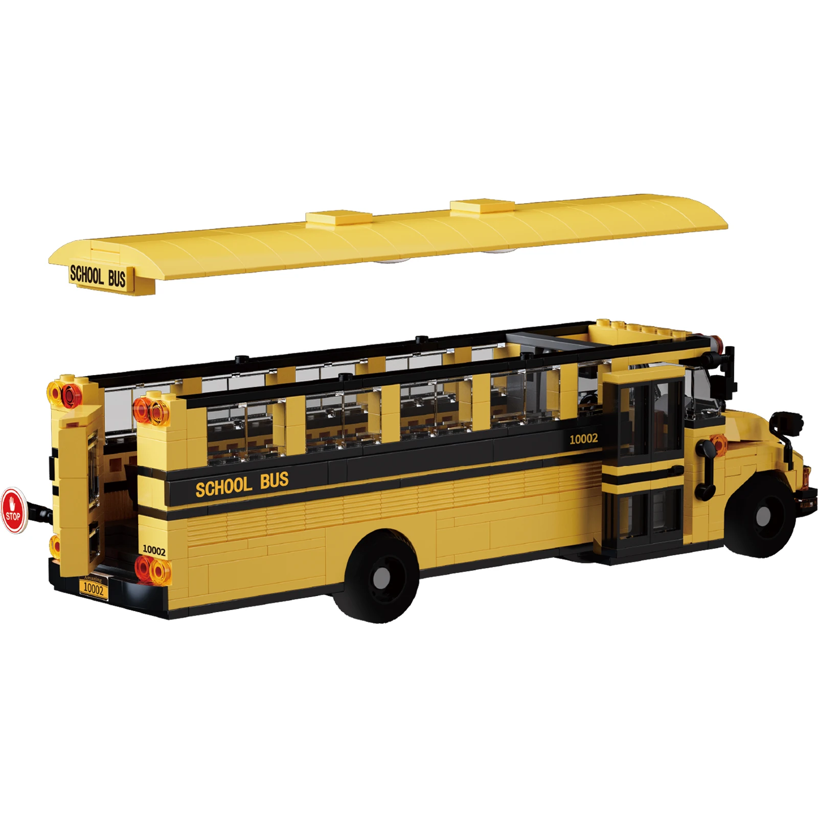 10002 Classic Yellow American School Bus Model 788pcs Building Blocks Kit Assembled Toys for Kid Creativity Birthday Gifts