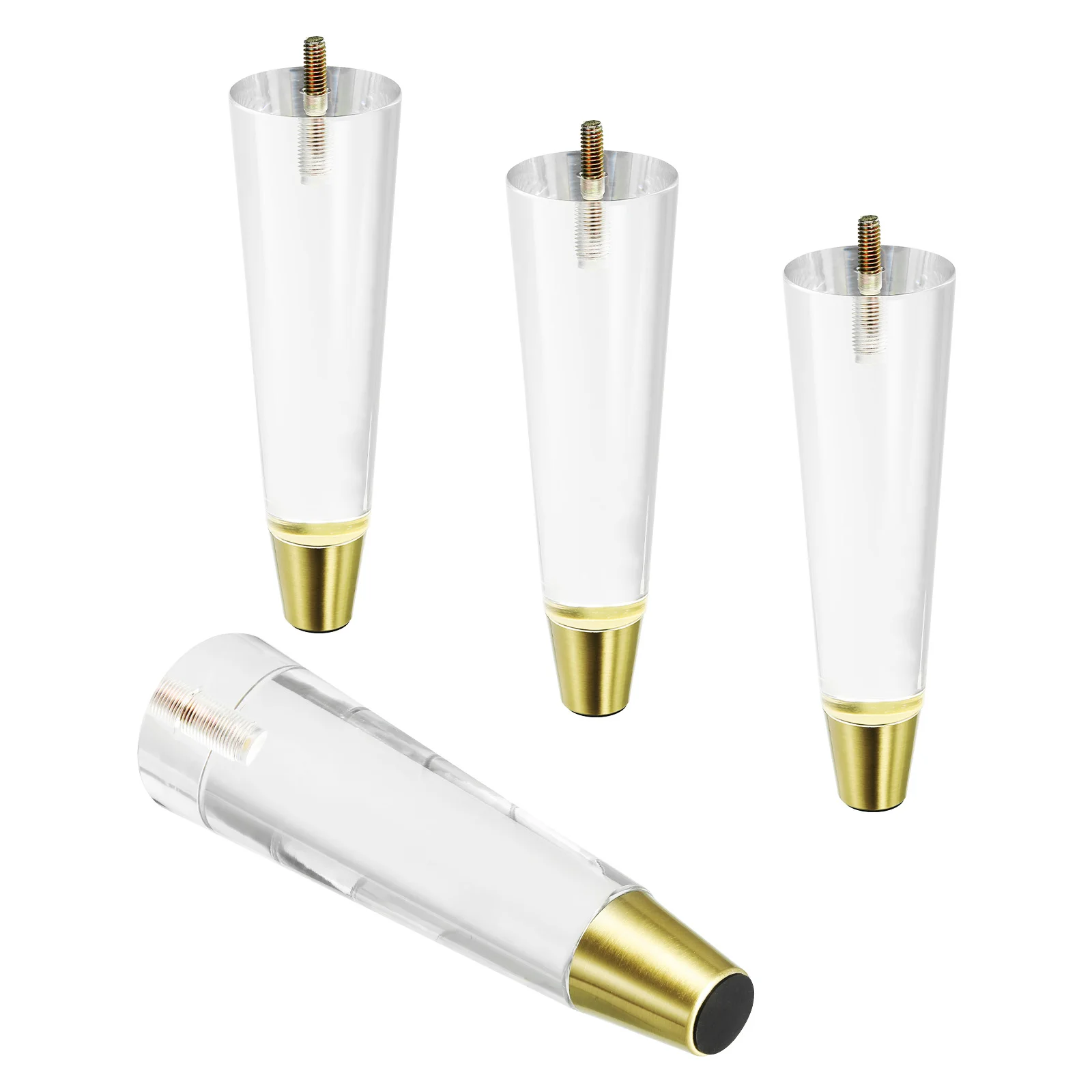 uxcell 4pcs Acrylic Furniture Legs Replacement Sofa Feet