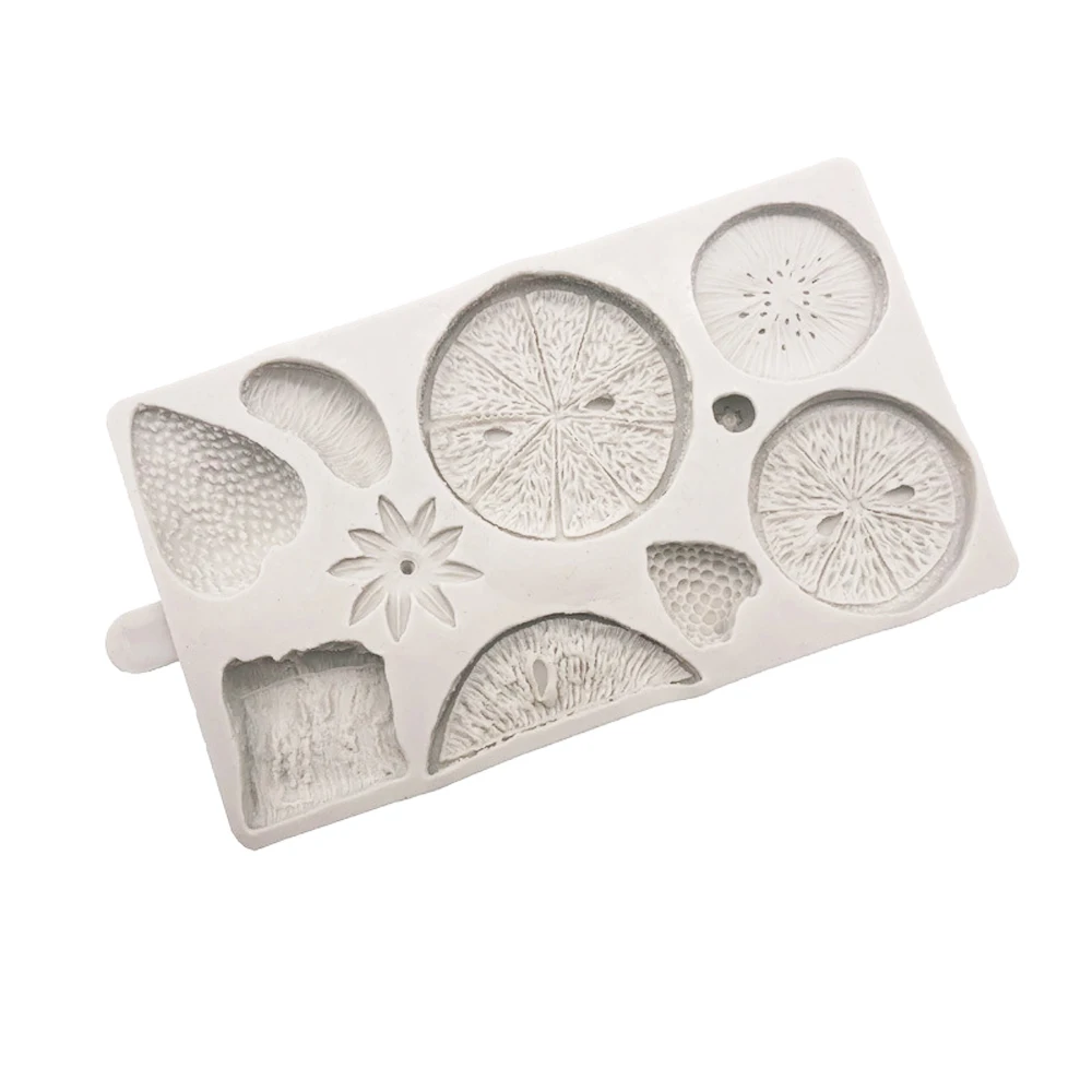 Forma de fruta silicone fondant molde laranja morangos macarrão mirtilo decoração do bolo cera de chocolate derreter sabão geléia molde cozimento