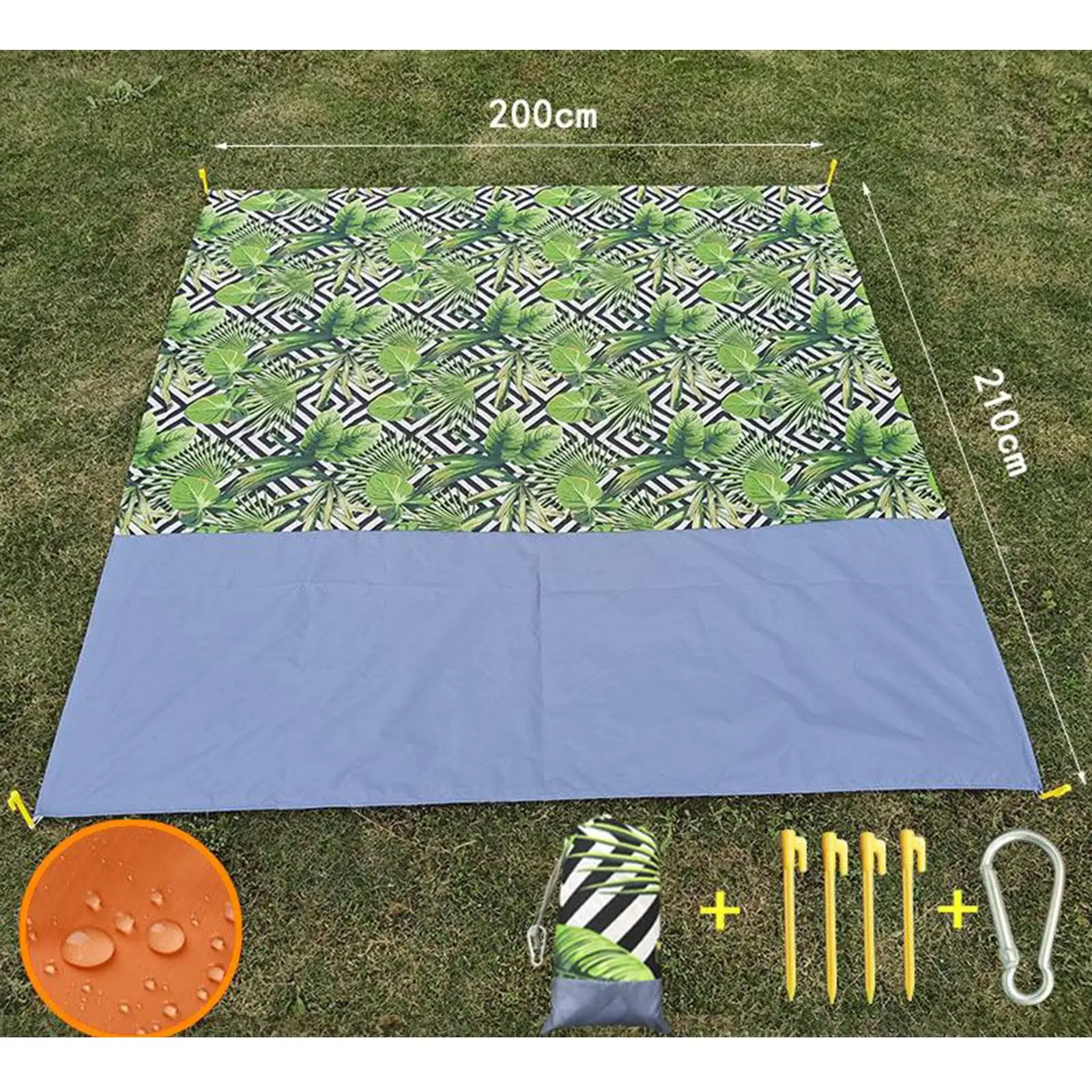 

Camping & Picnic Blanket Rug Polyester Moisture-proof for Beach Camping Outdoor