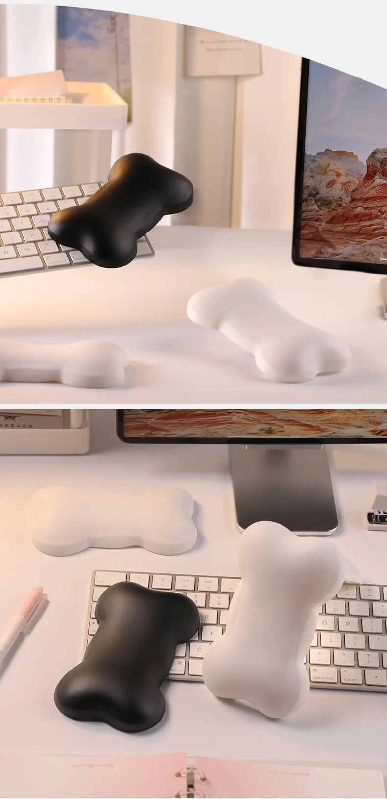 Leder-Silikon-Handgelenkauflage Mauspad Ergonomische Schreibtischunterlage für Büro und Gaming 5 Klassische Farben – Detail 5