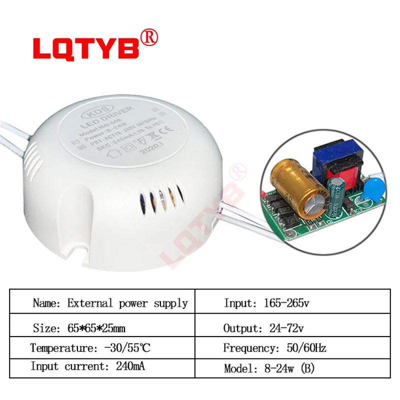 High-power led drive non-isolated constant current 8-24W external bedroom lamp ceiling lamp aisle lamp power supply