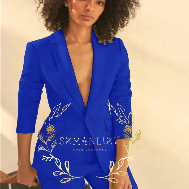 Imagem -04 - Terno Formal Amarelo para Mulheres Lapela Entalhada Smoking de Casamento Calças de Negócios Blazer Feminino Conjunto de Calças Vestido Feminino Peças