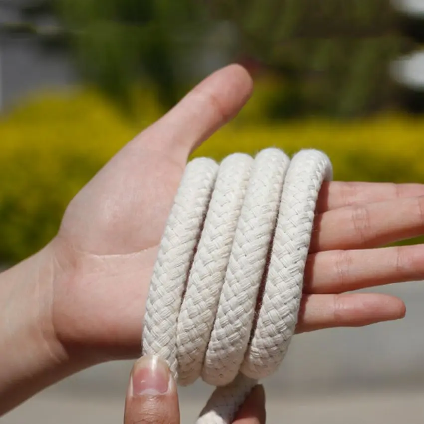 1.5-20mm Natural Hand Woven Corespun Cotton Rope Tapestry Decoration Flagpole Tent Pull Rope  DIY Textile Craft Woven String