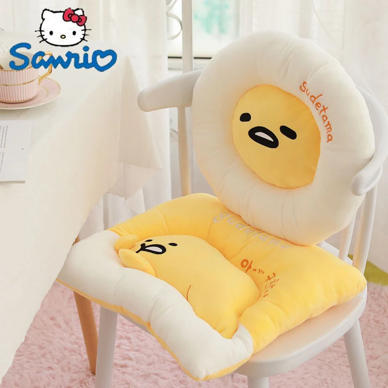 Sanrio Anime Gudetama Plush Toy Kawaii Cartoon Cushion Office Seat Backrest Pillow Soft Throw Pillow Floor Cushion Room Decorat