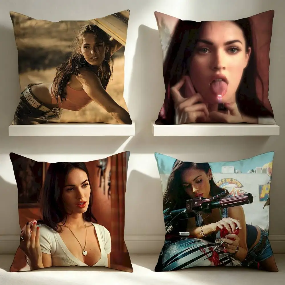 M-Megan F-Fox American  Double-Sided Printed Cushion Cover Bedroom Bedside Sofa Pillow Case