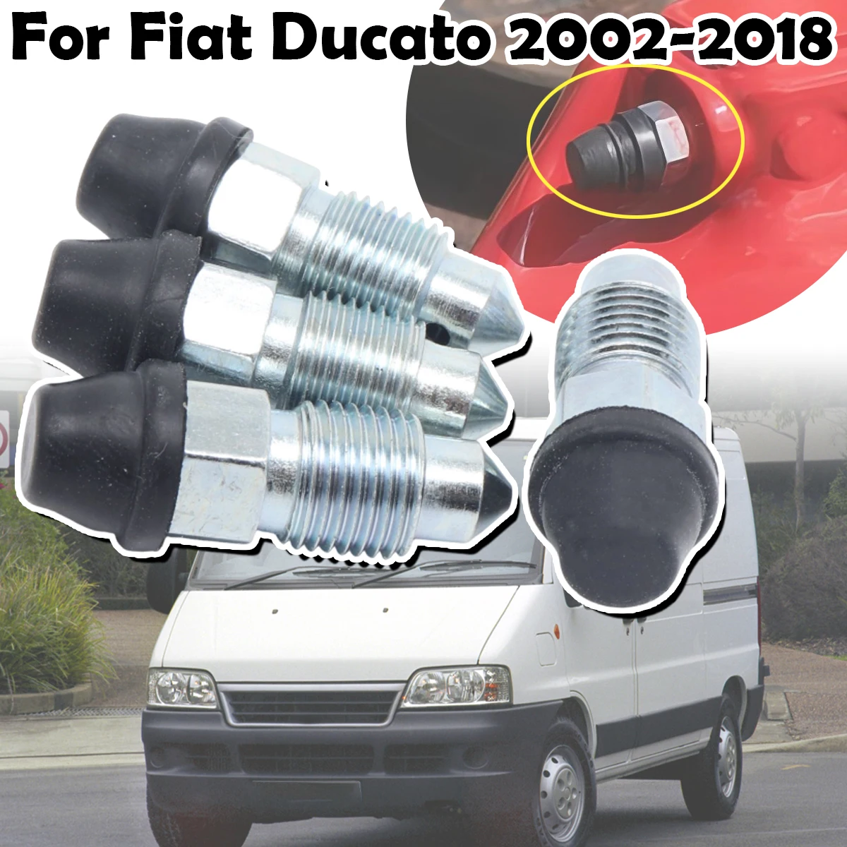 Car Front Rear Bleeder Valves and Rubber Dust Caps Left Right Caliper Bleed Nipple Screw Kit For Fiat Ducato 2002 2003 - 2018