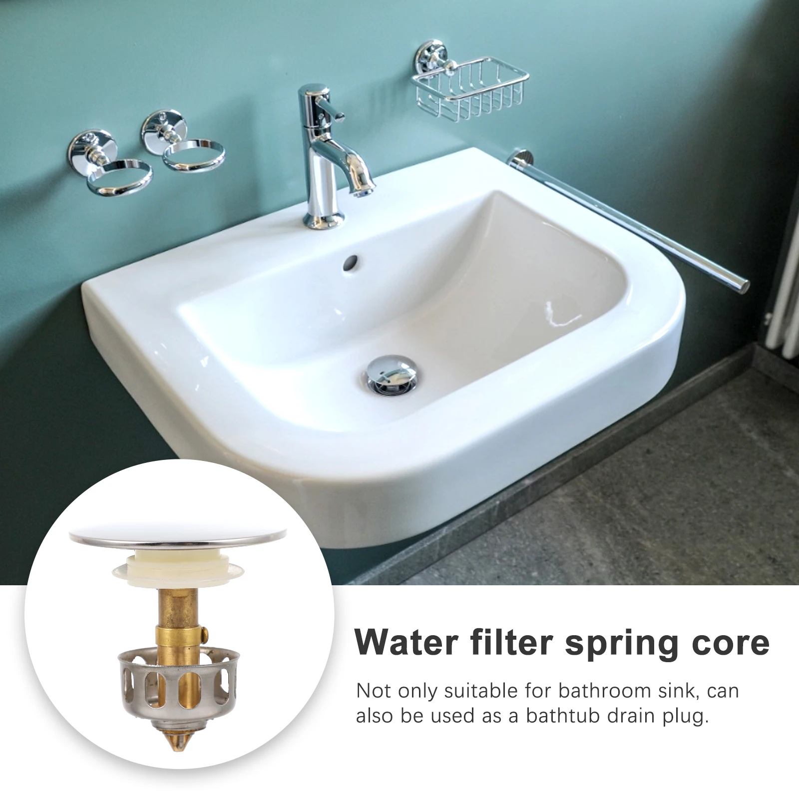 

Universal Press Sink Water Stopper Drain Filter 35mm Pop up Core Stopper Leak Proof Strainer Waste Plugs Accessories