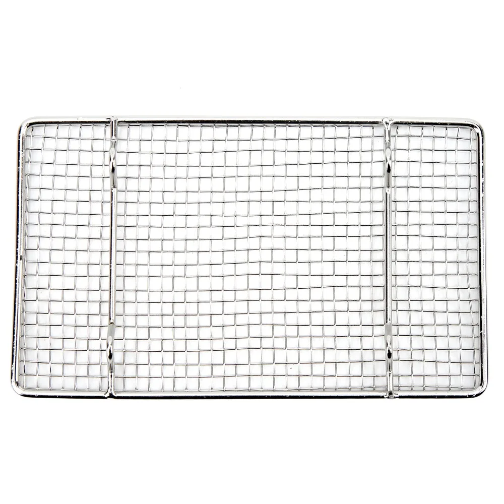 Heavy Duty Stainless Steel Cooling Rack Silver Mesh Grid Baking Rack Raised Frame Rounded Corners Pan Grate Oven Safe