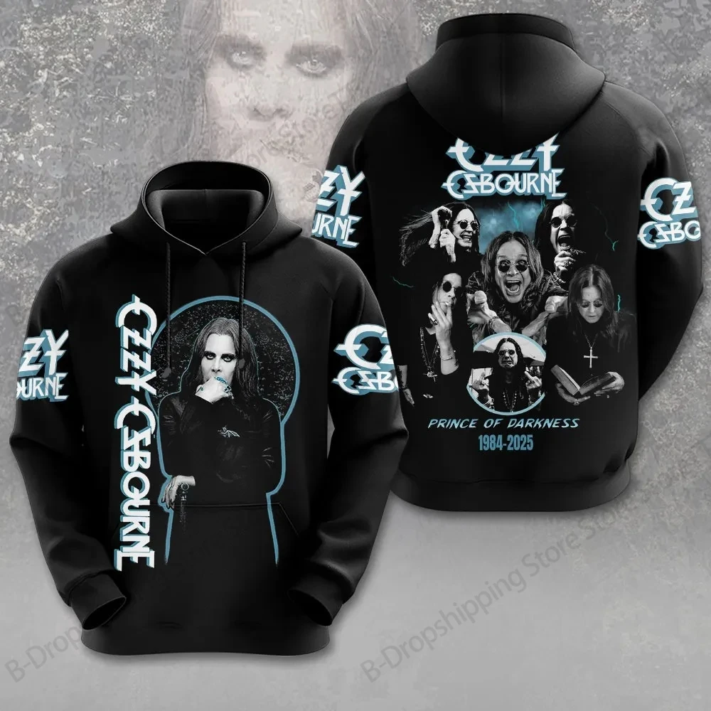 روك باند Ozzy Osbourne ثلاثية الأبعاد طباعة هوديي الرجال النساء موضة كم طويل هوديس معطف خمر الرجال البلوز للجنسين الملابس جديد