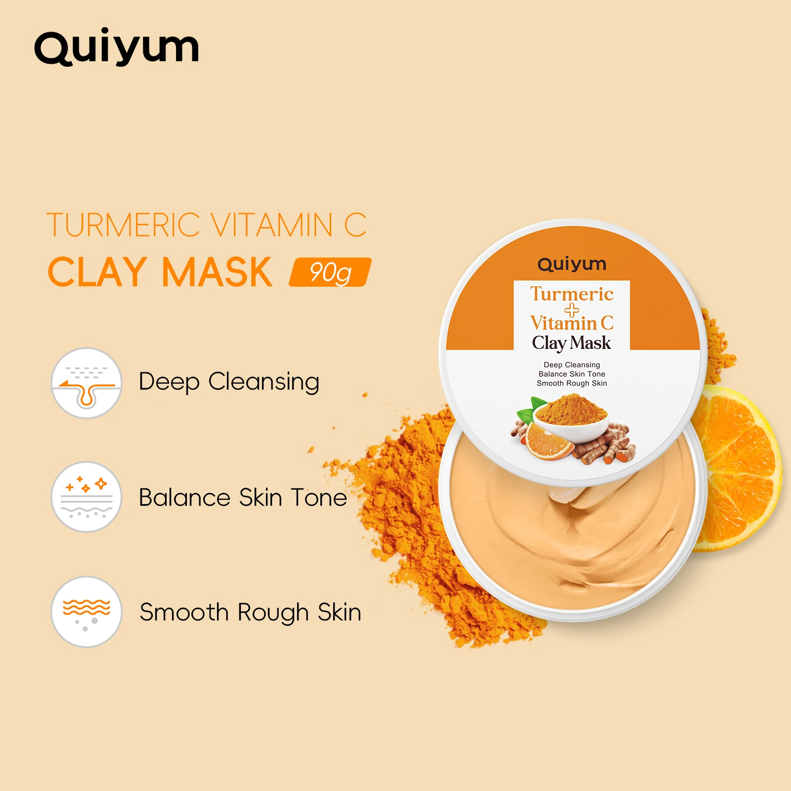 Mud Mask Kaolin - قناع الطين بالكركم وفيتامين سي من