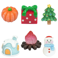 Cute Mini Christmas Tree Snowman House Pumpkin Bonfire Resin Fridge Magnets Strong Magnetic Push Pin for Festival DIY Home Decor