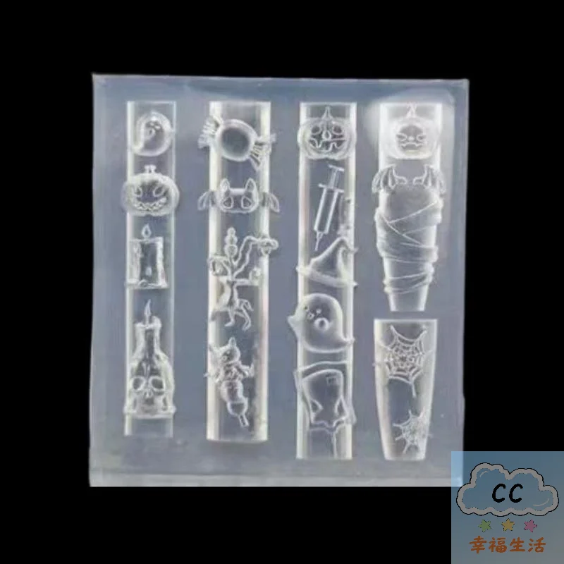 جديد 3D هالوين مسمار الفن العفن، سيليكون اليقطين الجمجمة الخفافيش شبح العنكبوت قالب الويب، DIY مانيكير تصميم أداة للأظافر مخيف