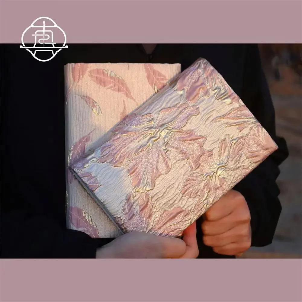 【Golden Feather and Lily】Original Handmade Notebook Covers Protector Book Sleeve Crafted Fabric Products Diary Cover，in Stock