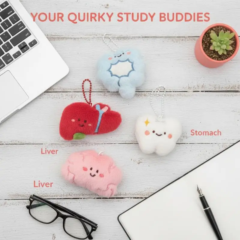 Funny Weird Furry Organ Plush Keychain Adorable Stuffed Animal Pendant Backpack Hanging Charm for Friends Gifts