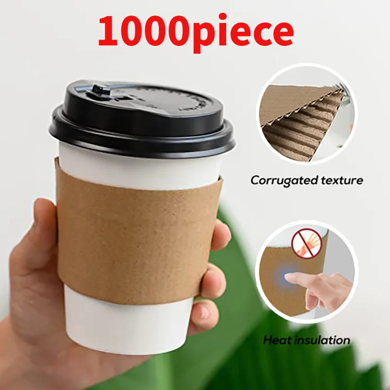 10 00piece.Custom.Paper Cup Sleeve Hot Drink Cup One-Stop Custom Service Cafe And Restaurant Recyclable Beverage Packaging