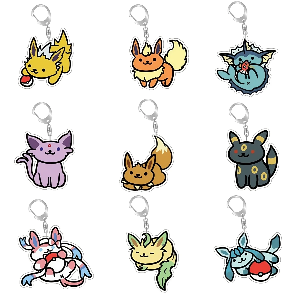 Pokemon Umbreon Eevee Vaporeon Jolteon Sylveon Self Made Acrylic Keychain Pendant Cute Anime Classics Game Collection Toy Gift