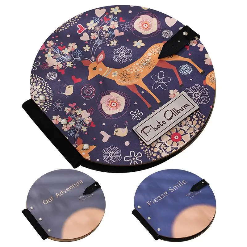 

Photo Album With Writing Space Wooden Round Photo Album Wedding Photo Album Creative Picture Album For Loved Family Friends