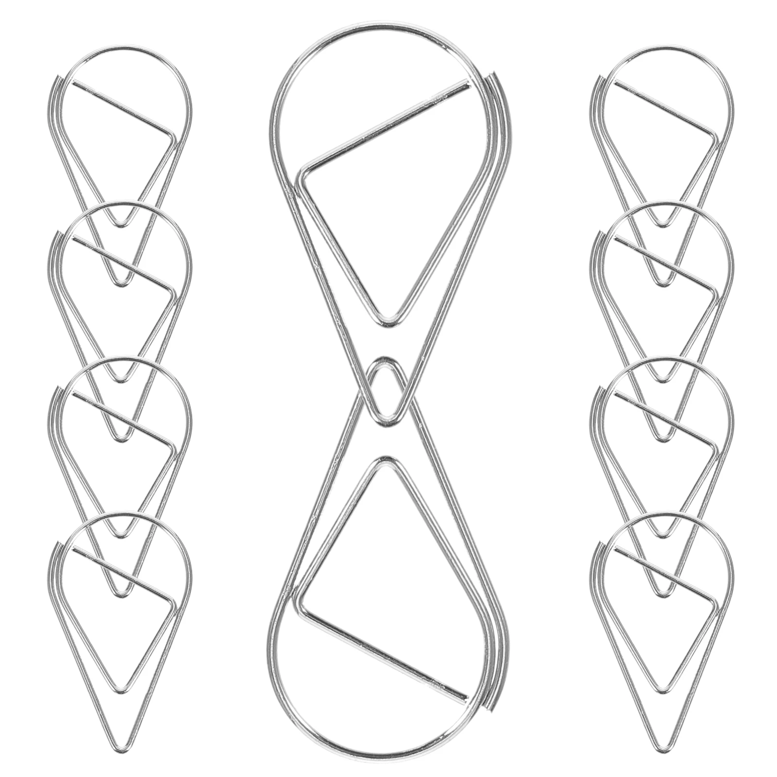 

10Pcs Metal Water Drop Paperclips Decorative Office Clamp Paper Note Clip Small Steel Clip Bible Cards Bills Fixing Paperclip