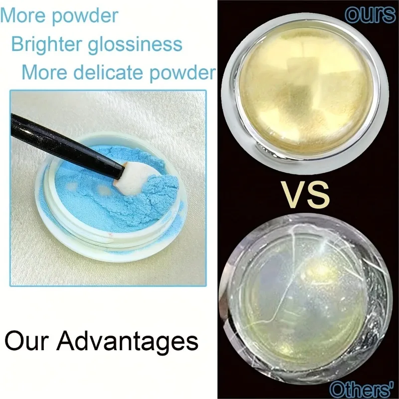 Auroras-メタリックネイルパウダー,ミラー効果,ホログラフィック,マニキュア,顔料,ネイルアート,6個