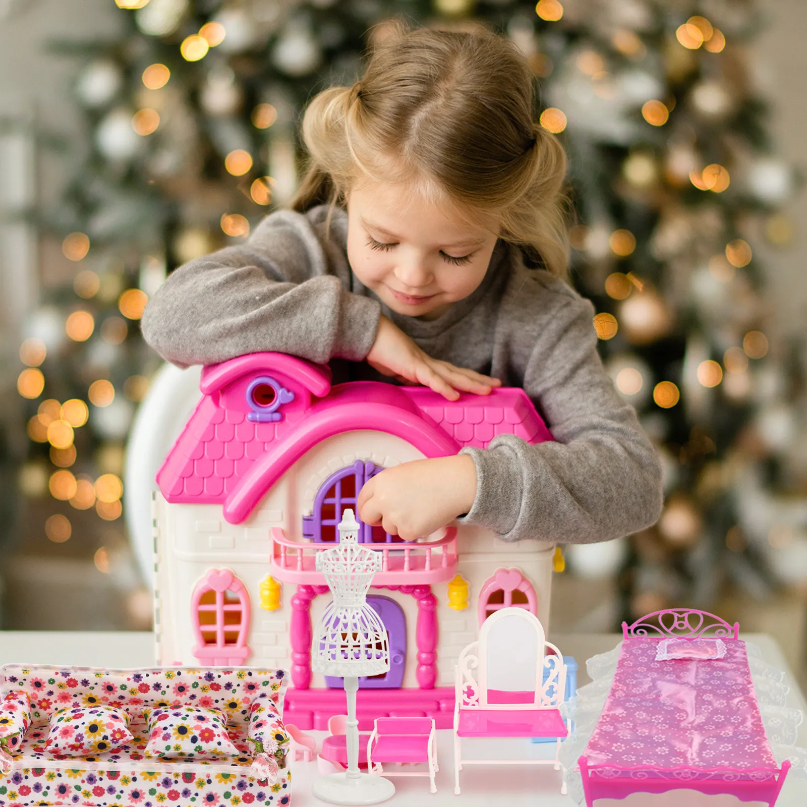 

Набор миниатюрных туалетных столиков для кукольного домика, премиум-класса, декоративные элементы для оформления сцен, аксессуары для детской комнаты