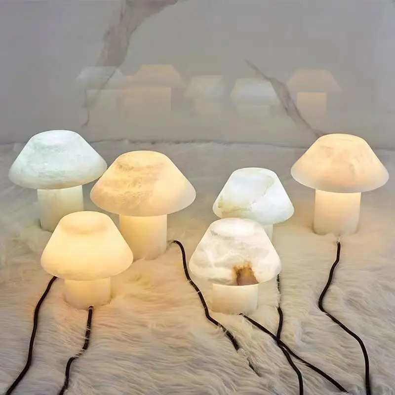 Artsolute Dimmable Warm LED Table Lamp Handcrafted Modern Design Alabaster Electric 15-25 Days Delivery for Bedside Living Room